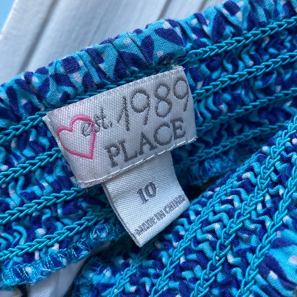 Girl’s Vintage PLACE 2007 Long Blue Green White Tiered Boho Circle Skirt Size 10 - Picture 4 of 9